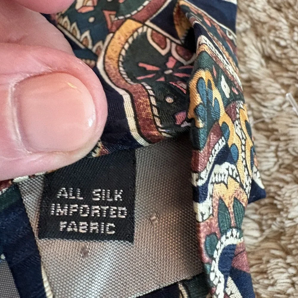 GIVENCHY Luxury Elegant Paisley Blue All Silk Tie Designer Necktie 4
